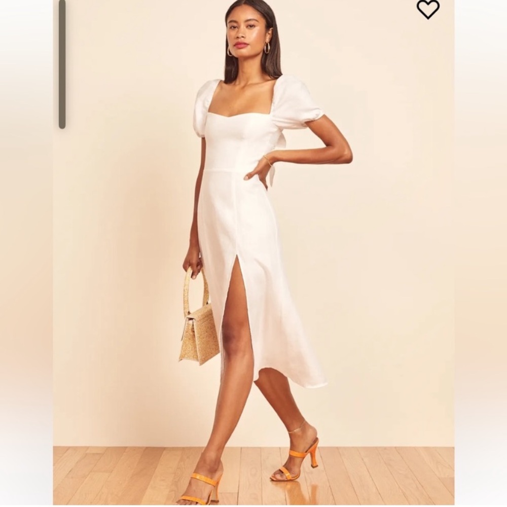 Reformation White Midi Dress